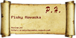 Pisky Havaska névjegykártya